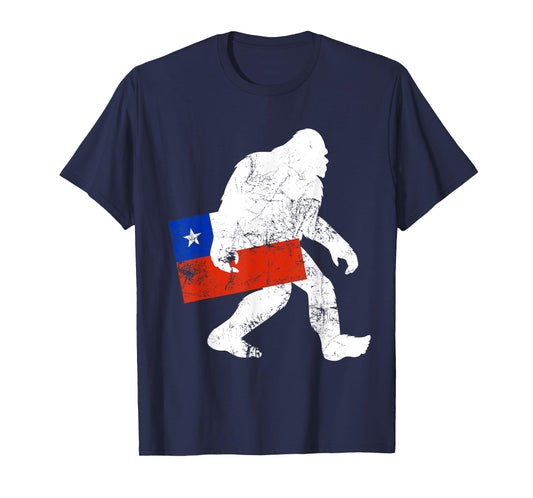 Funny Chilean Bigfoot Chile Flag Sasquatch T-Shirt