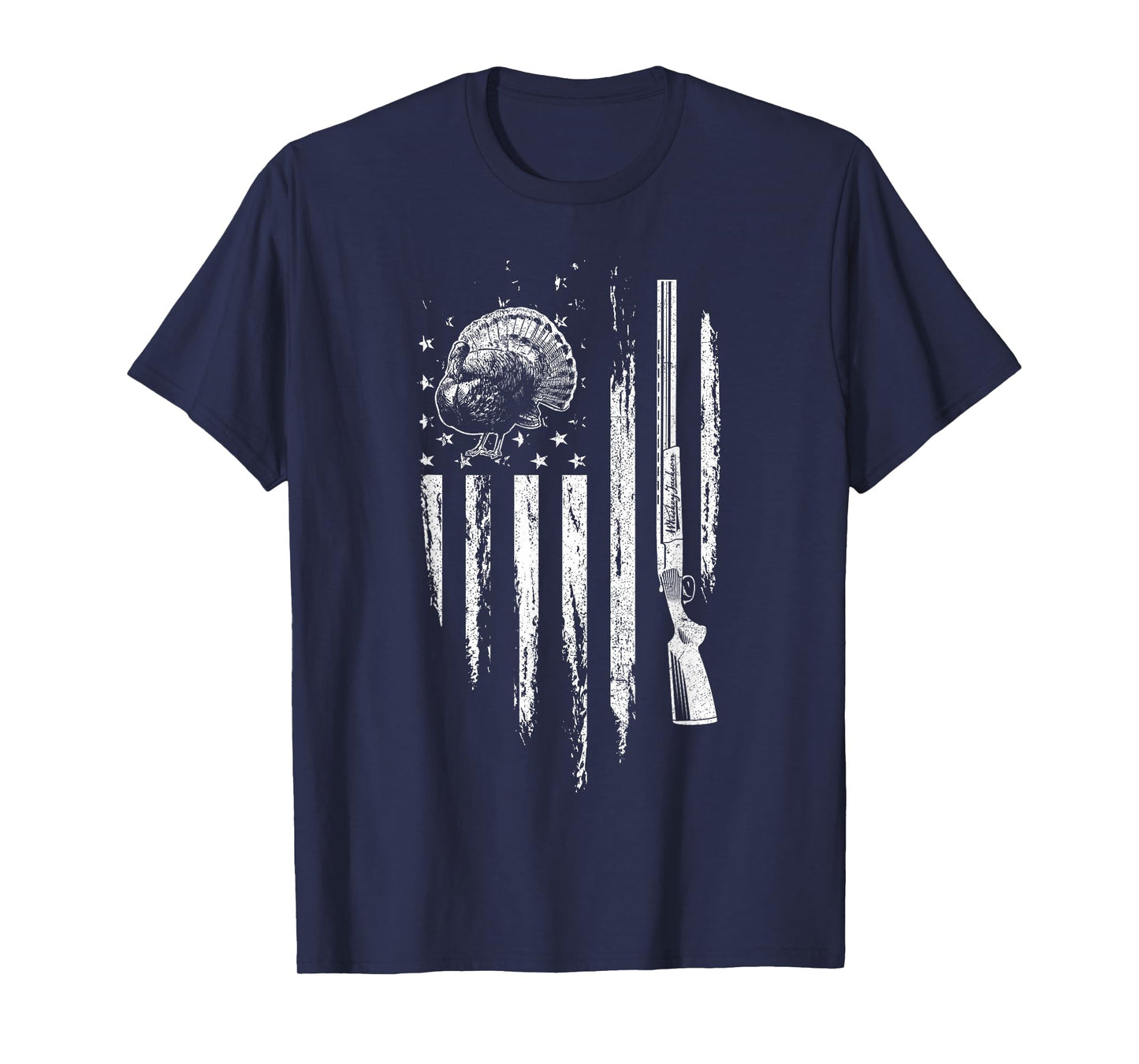 Turkey Hunting American Flag Thunder Chicken Gift For Hunter T-Shirt