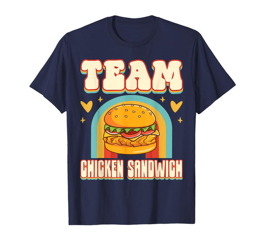 Chicken Sandwich Squad Hungry Food Lover Gift Team Chicken Sandwich Cute Food Addict Team T-Shirt - Unisex-Adults, Black, Small