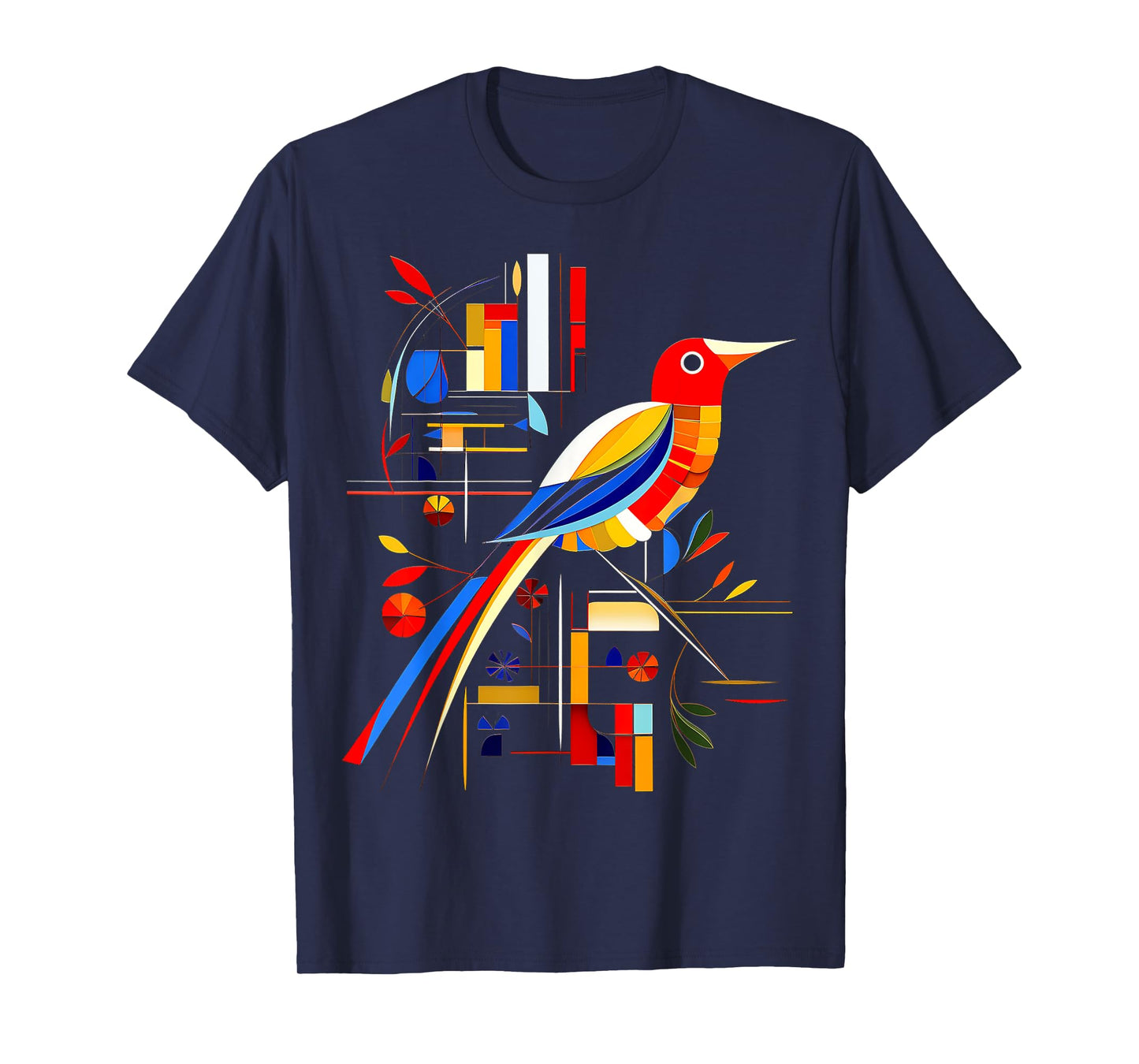 Bird Geometric Animal Zoo Colorful Art Bird T-Shirt