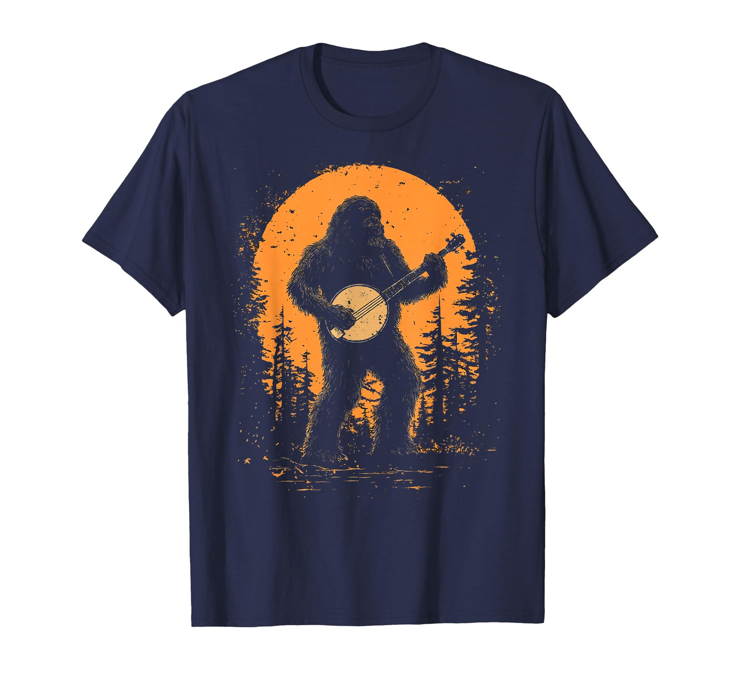 Bigfoot Sasquatch Banjo Bluegrass Music Vintage T-Shirt