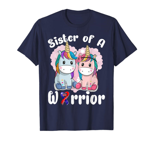 Sister Of A Heart Warrior CHD Awareness Week Unicorn T-Shirt