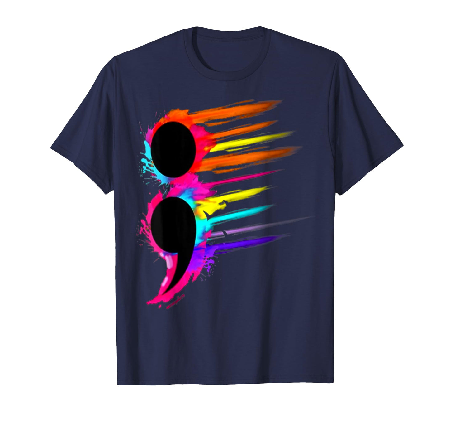 Suicide Prevention Semicolon Retro Colorful Birds T-Shirt