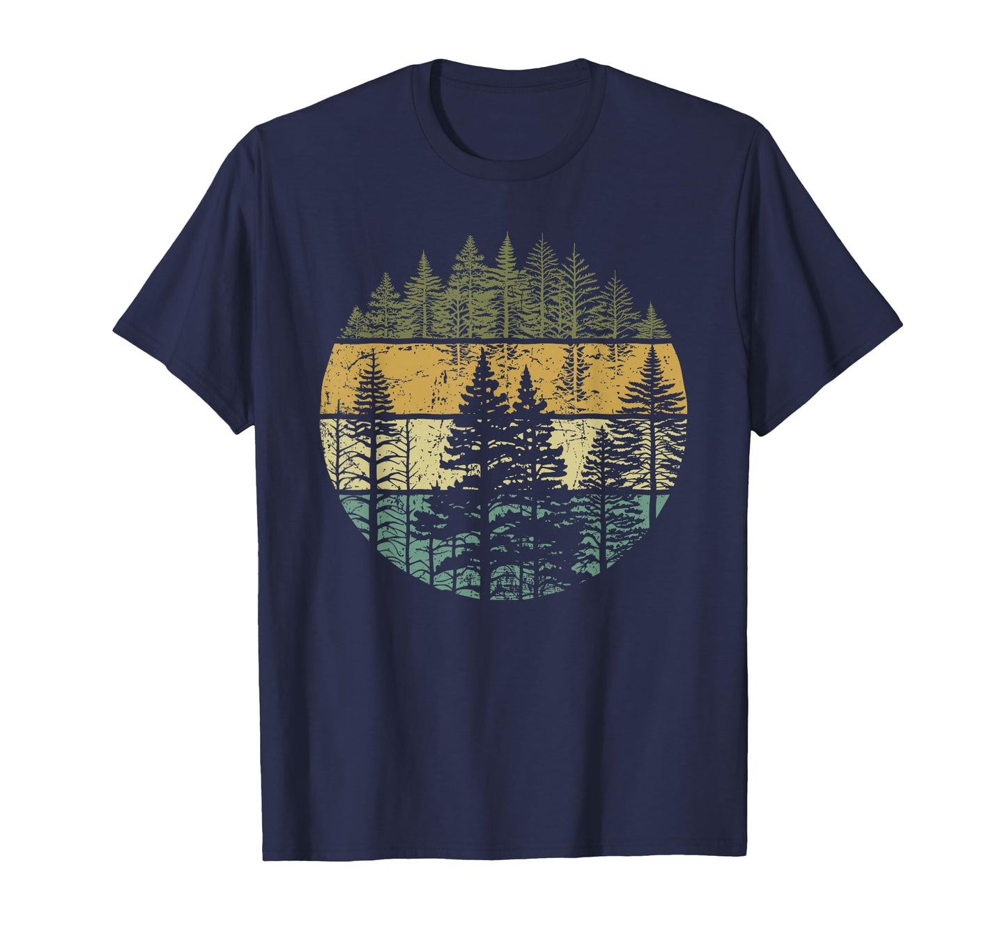 Retro Forest Trees Outdoors Nature Women Men Vintage Graphic T-Shirt