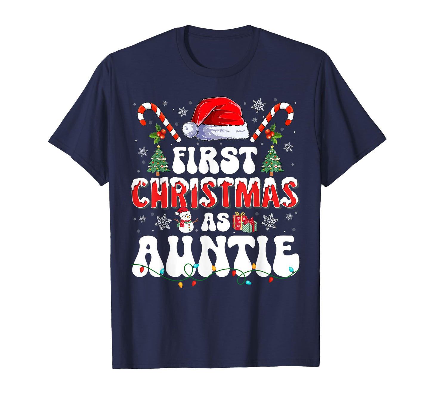First Christmas As Auntie New Auntie Matching Family Pajamas T-Shirt