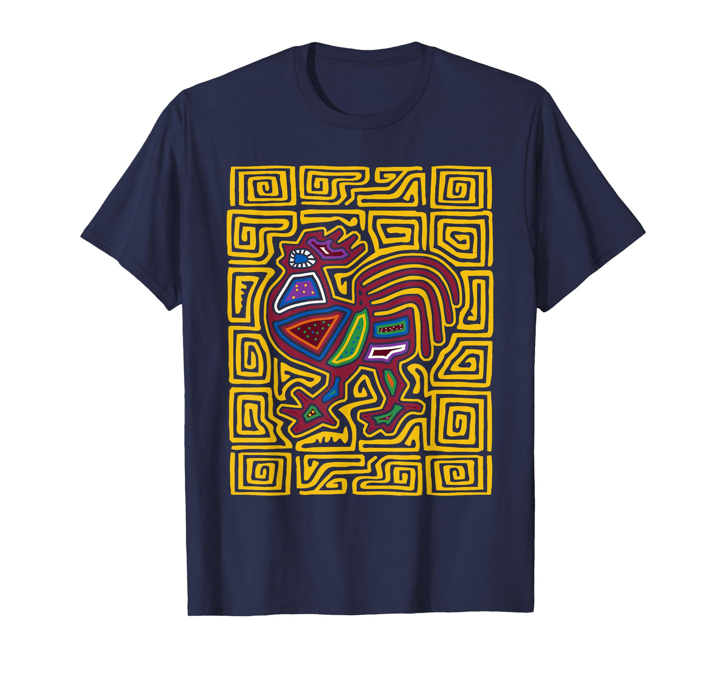 Rooster Mola Art by Panama Kuna Tribe Chicken T-Shirt