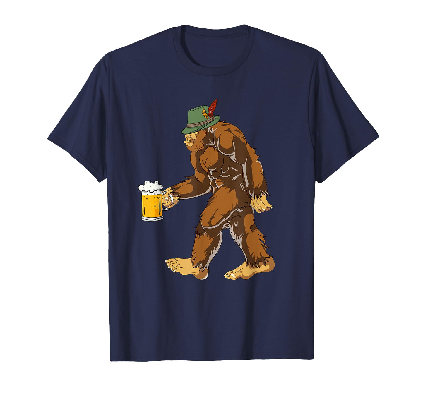 German Bigfoot Lederhosen Funny Beer Oktoberfest T-Shirt