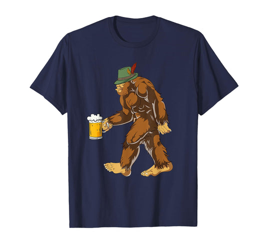 German Bigfoot Lederhosen Funny Beer Oktoberfest T-Shirt