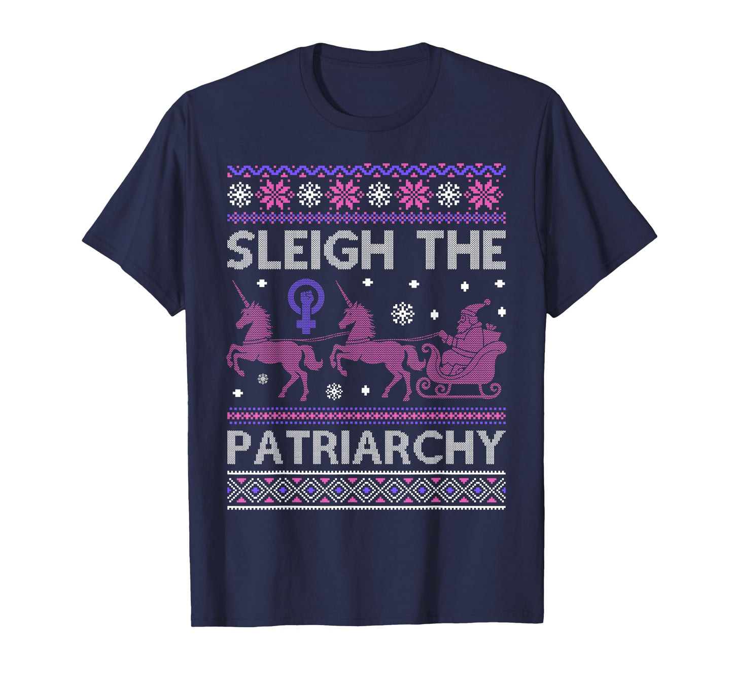 Sleigh The Patriarchy Feminist Unicorn T-Shirt