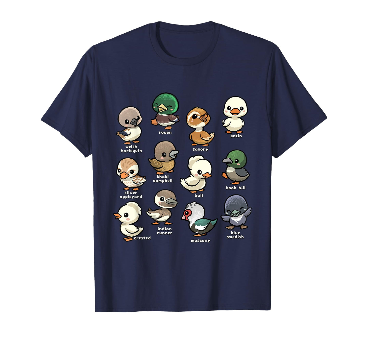 Cute Types of Duck Waterfowl Animals of the World Duck Lover T-Shirt
