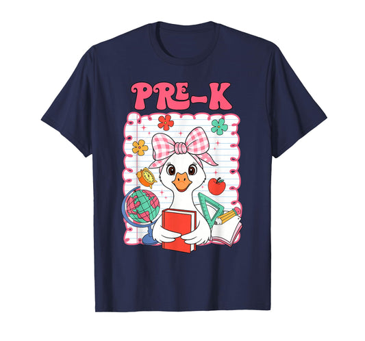 Groovy Pre K Silly Goose First Day Of School Girl T-Shirt
