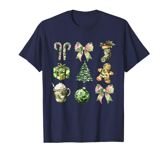 Camo Print Christmas Trees With Camouflage Print Xmas T-Shirt