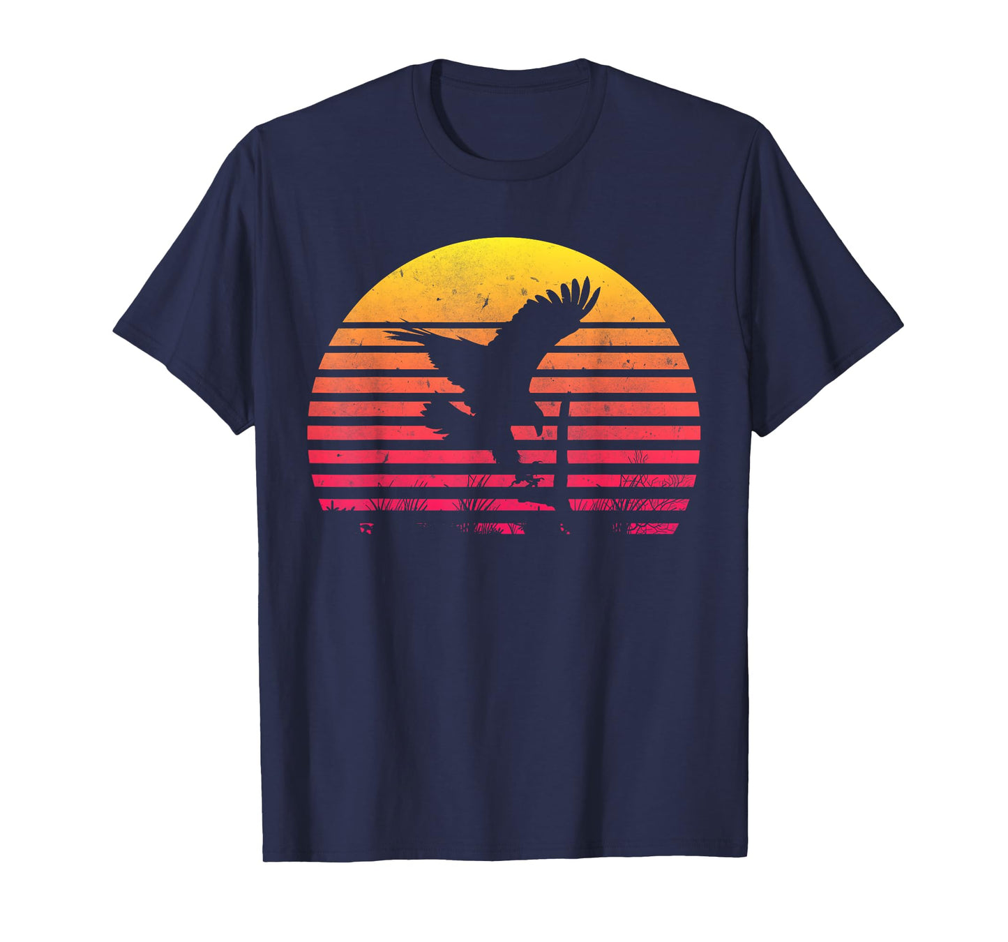 Retro Hawk Sunset Vintage Bird Lover Hawk Whisperer 70s 80s T-Shirt