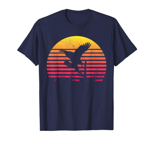 Retro Hawk Sunset Vintage Bird Lover Hawk Whisperer 70s 80s T-Shirt