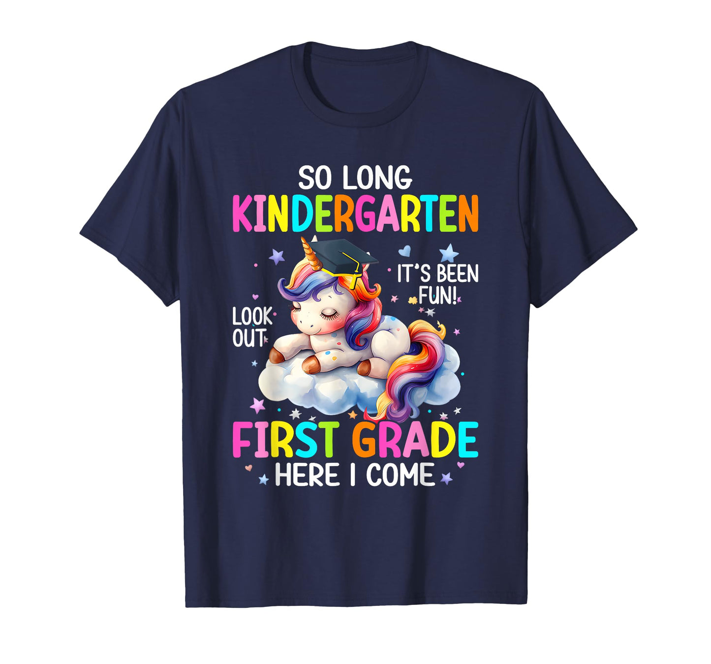 So Long Kindergarten Graduation Class 2025 Unicorn Kids Girl T-Shirt