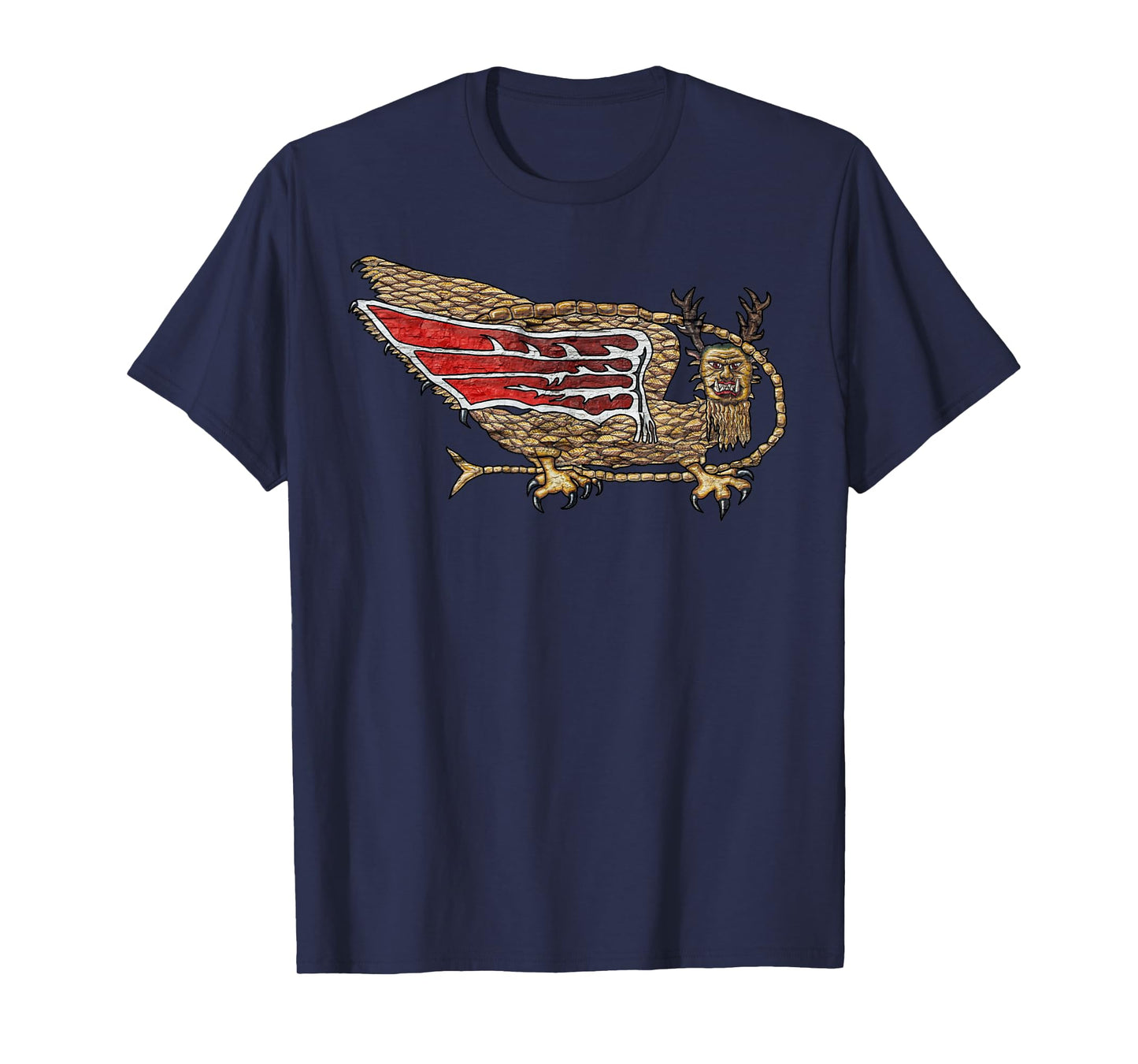 Piasa Symbol Illini Native American Art Painting Dragon Bird T-Shirt