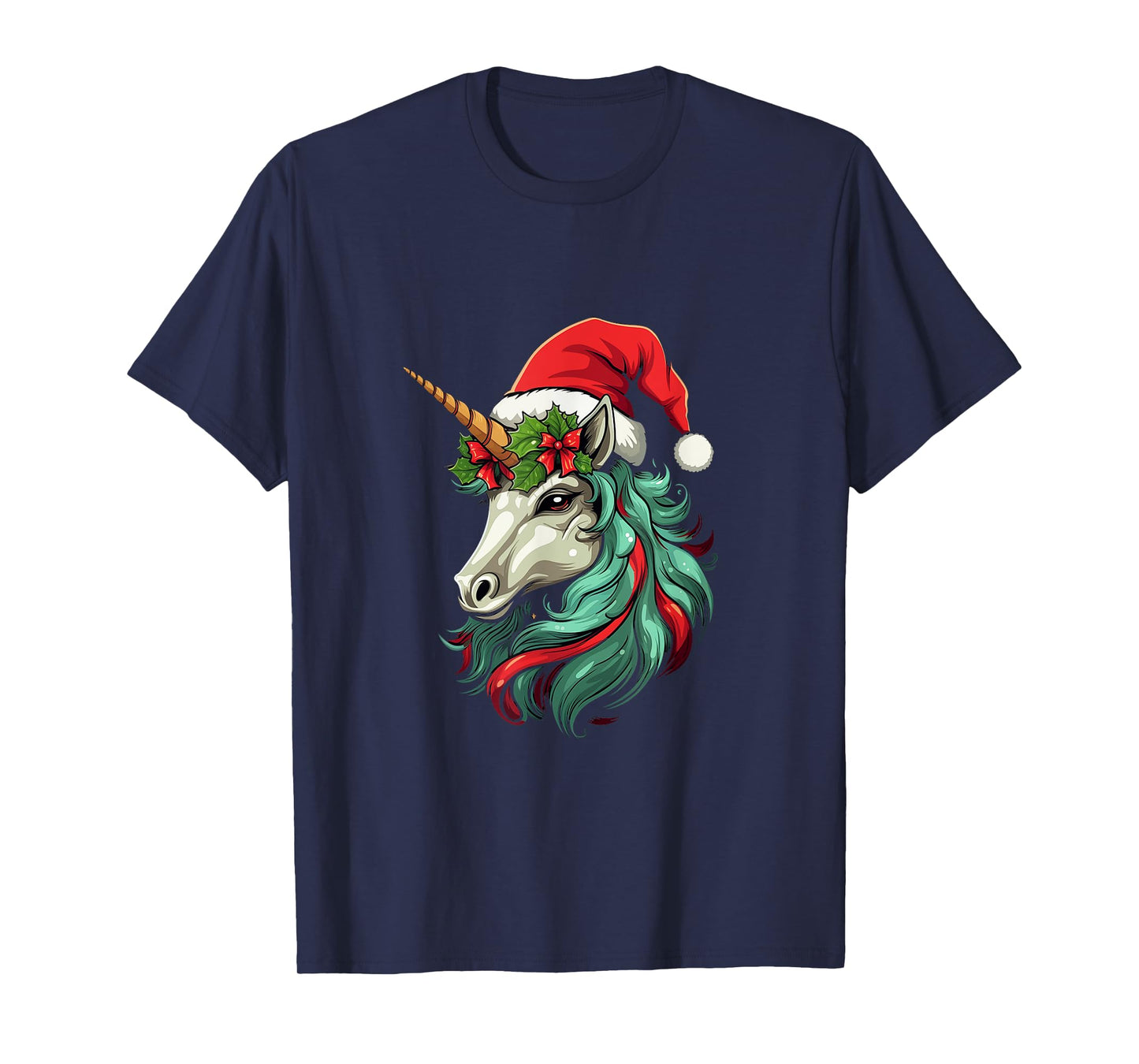 Santa Hat Unicorn, Christmas T-Shirt