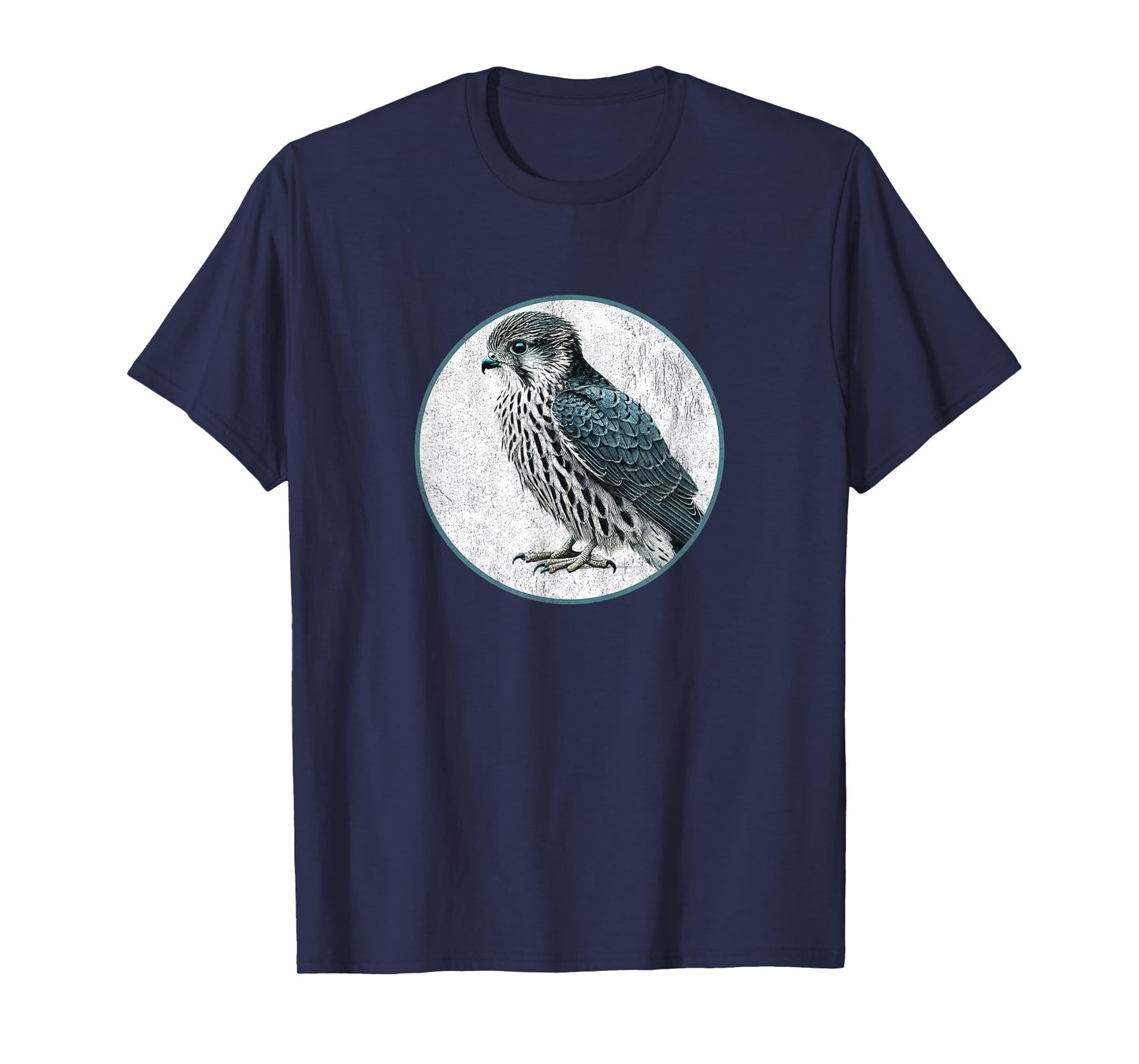 Colorful Retro Merlin Bird Design T-Shirt