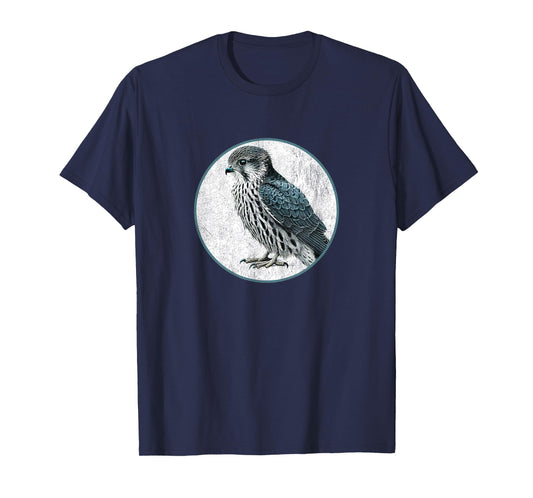 Colorful Retro Merlin Bird Design T-Shirt