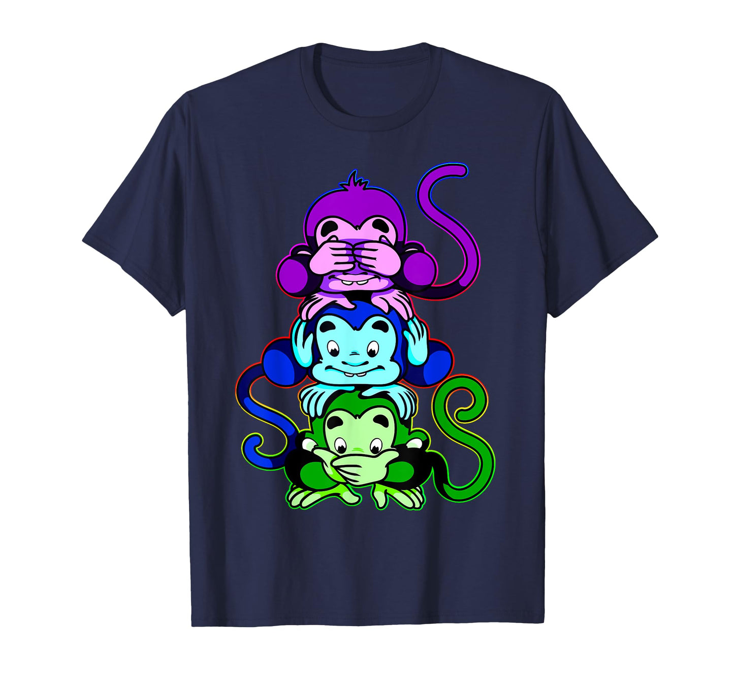 Three Wise Monkeys-See No Evil, Hear No Evil, Speak No Evil T-Shirt