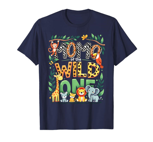 1st Birthday Safari Zoo Mommy Momo Of The Wild One T-Shirt
