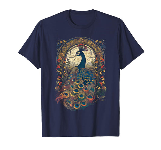 Cottagecore Aesthetic Peacock Garden Art, Women, Girls T-Shirt