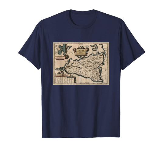 Sicily Italy Map T Shirt T-Shirt