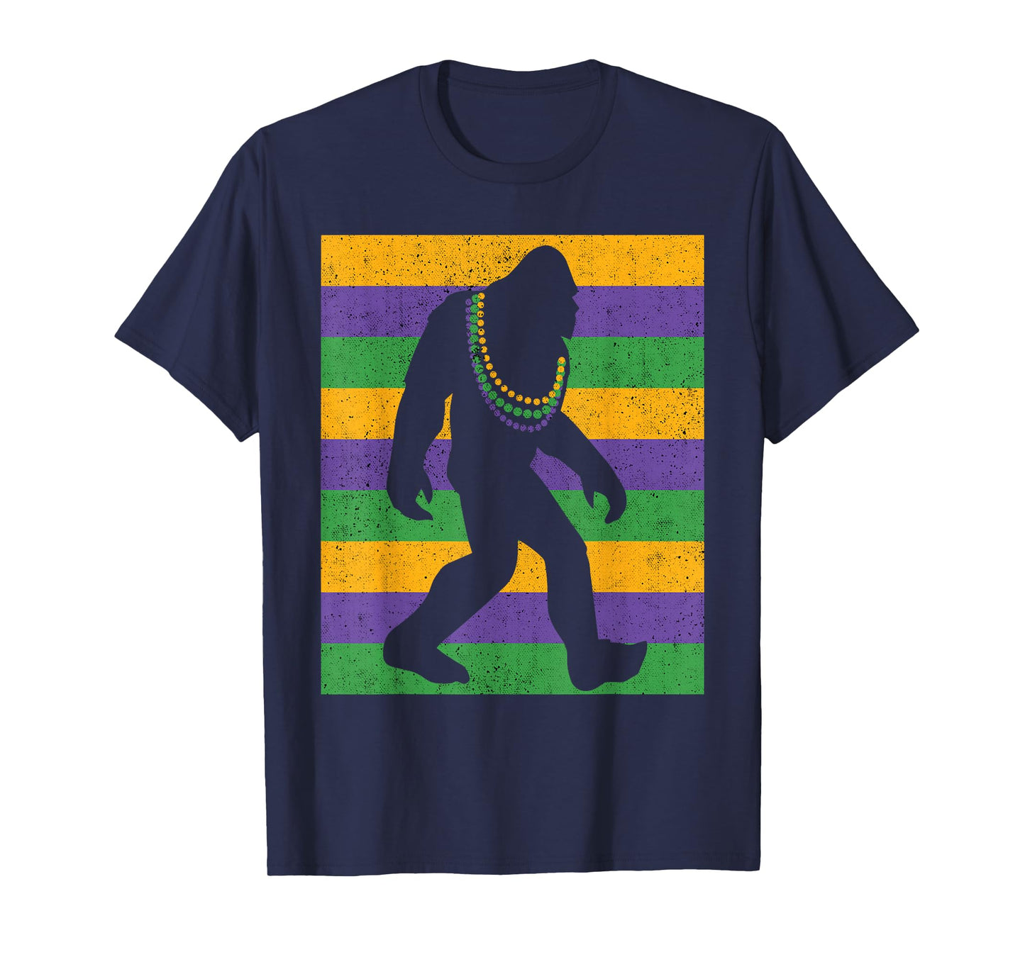 Bigfoot Mardi Gras Sasquatch Funny Men Kids T-Shirt