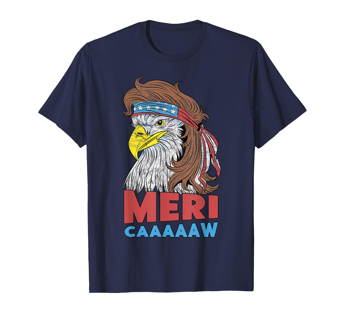 meri-caaaaaw - Eagle Mullet 4th Of July USA American Flag T-Shirt
