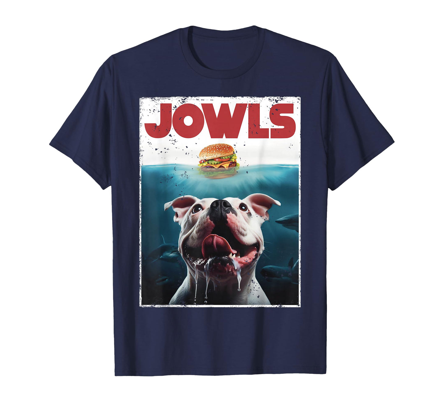 Funny American Bulldog Jowls Burger Bully, Dog Mom, Dog Dad T-Shirt