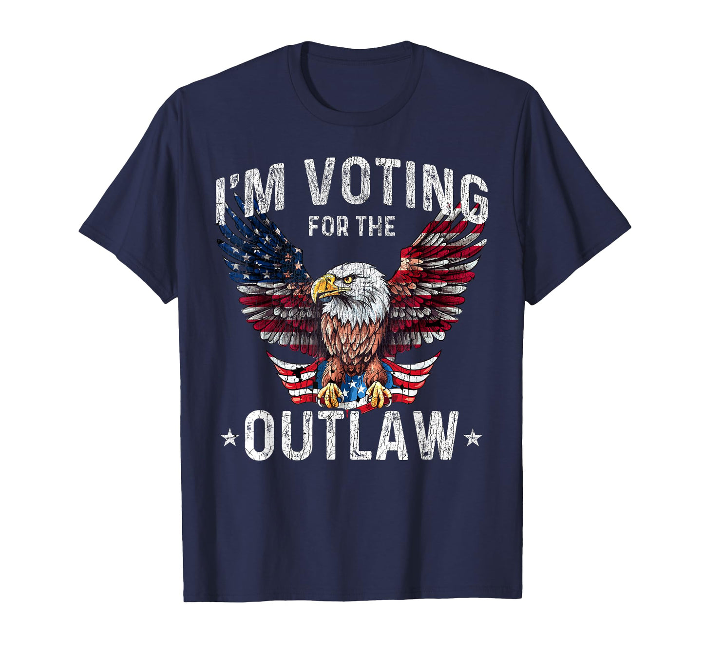 US Flag Eagle I'm Voting for The Outlaw Funny Pro Trump 2024 T-Shirt