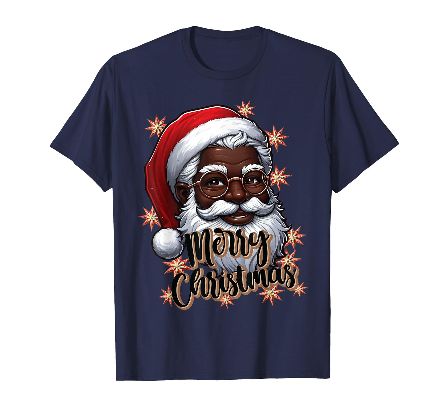 African American Santa Christmas Pajama Black X-Mas T-Shirt