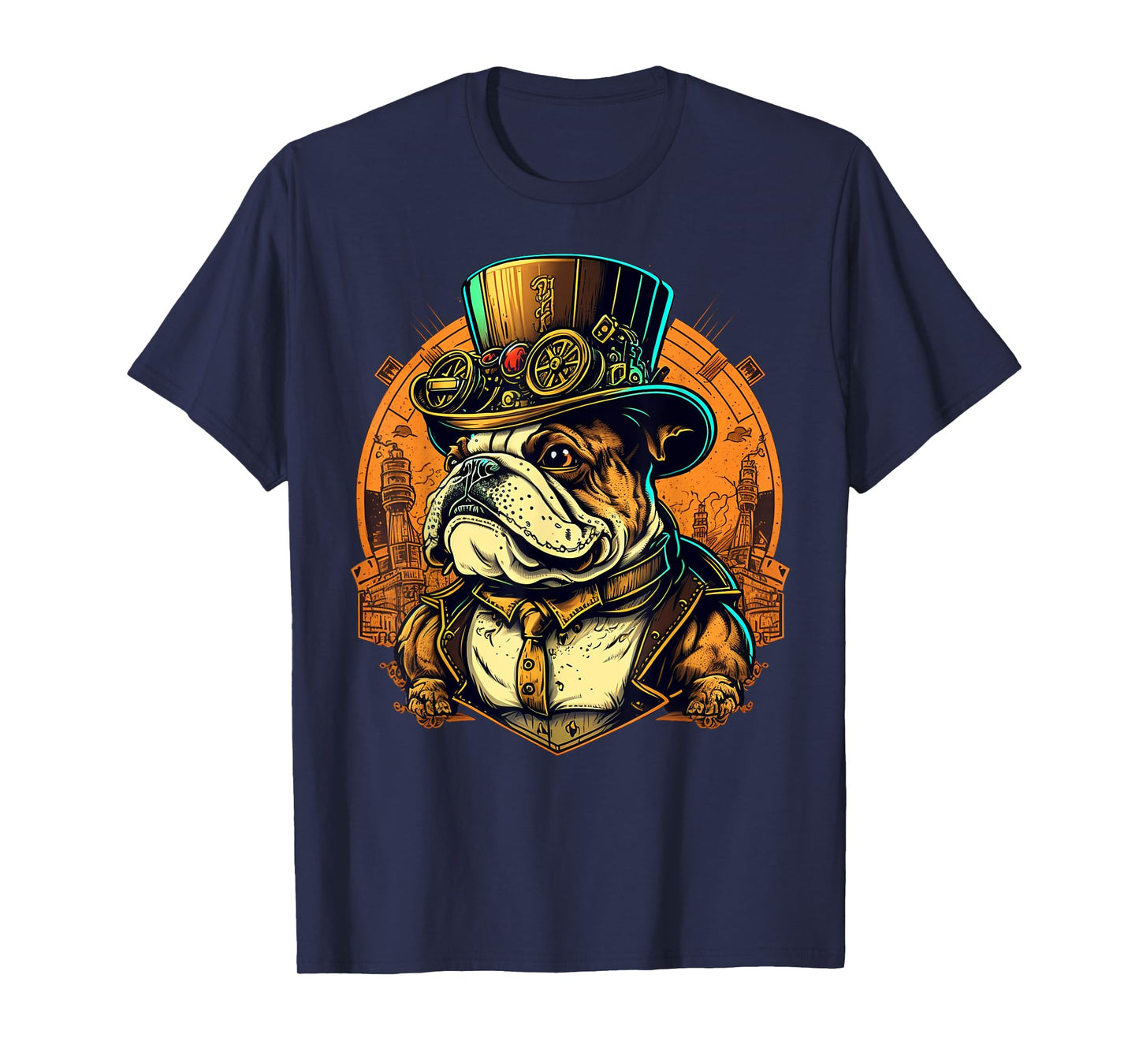 Steampunk Bulldog T-Shirt for Men Women Kids