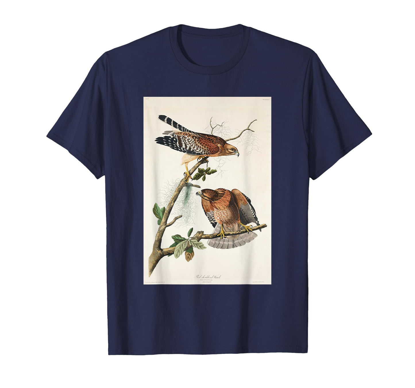 Vintage Red-Shouldered Hawks Birds Illustration Men & Women T-Shirt