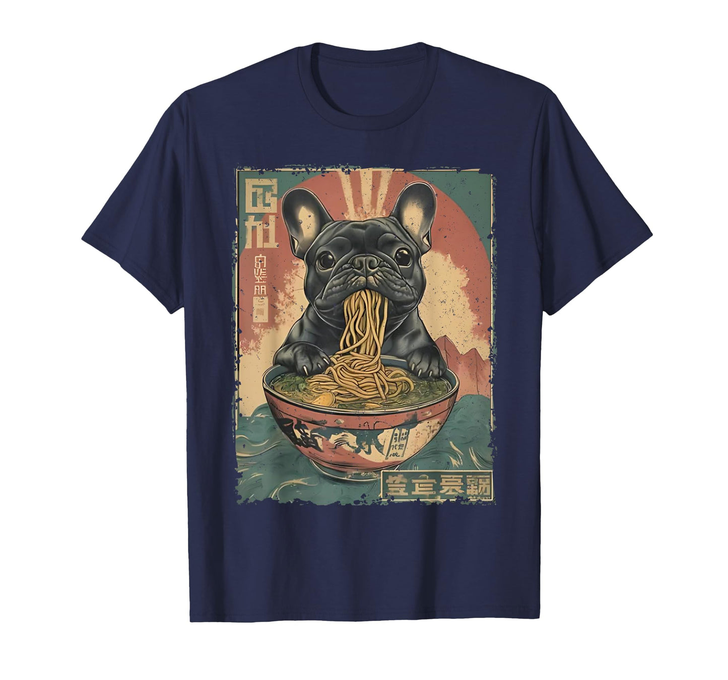 French Bulldog Ramen Japanese Funny Graphic Kawaii Dog Anime T-Shirt