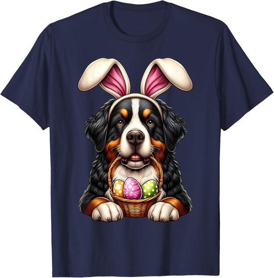 Cute Bunny Ear Bernese Mountain Dog Easter Eggs Owner Mom T-Shirt