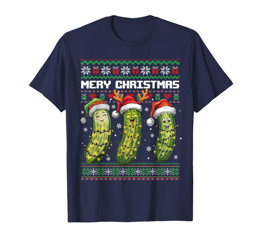 Pickle Lovers Funny Christmas Pajama Family Grandma Mom Kids T-Shirt