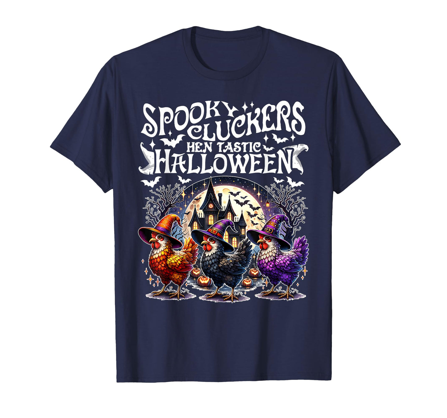 Spooky Cluckers Hen-tastic Halloween Chicken Costume Funny T-Shirt