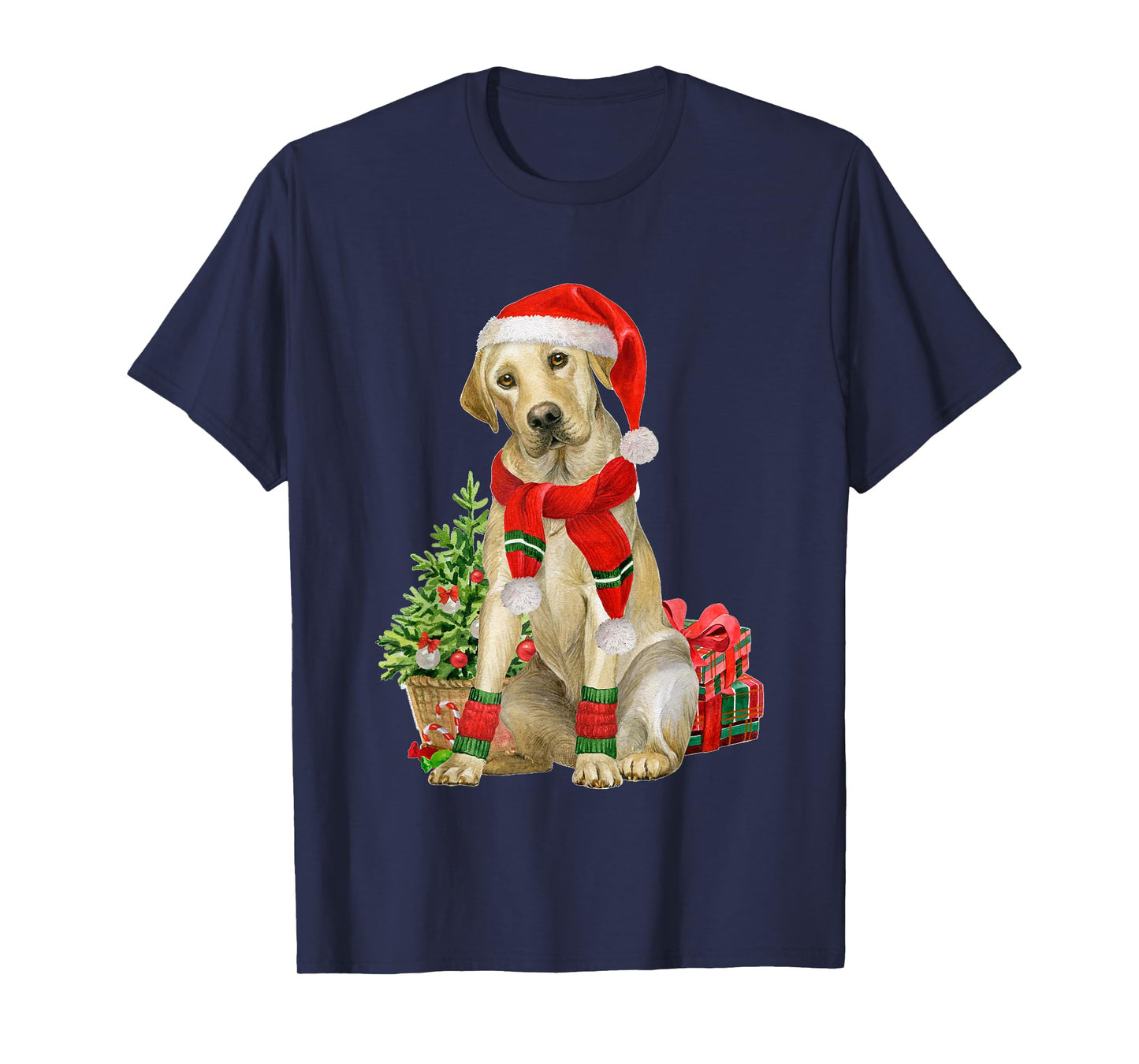 Yellow Lab Labrador Christmas Tree Dog Lover Xmas Pajama T-Shirt