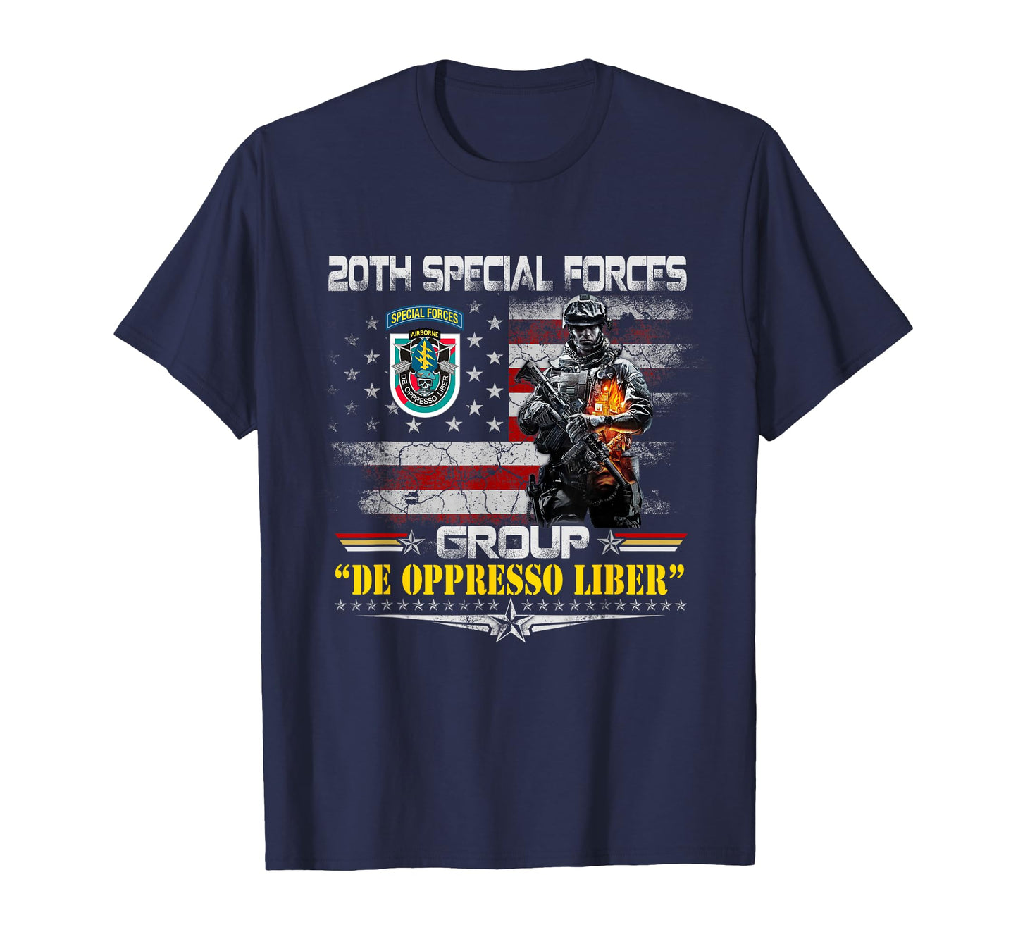 20th Special Forces Group Veteran Flag Patriotic Vintage Men T-Shirt