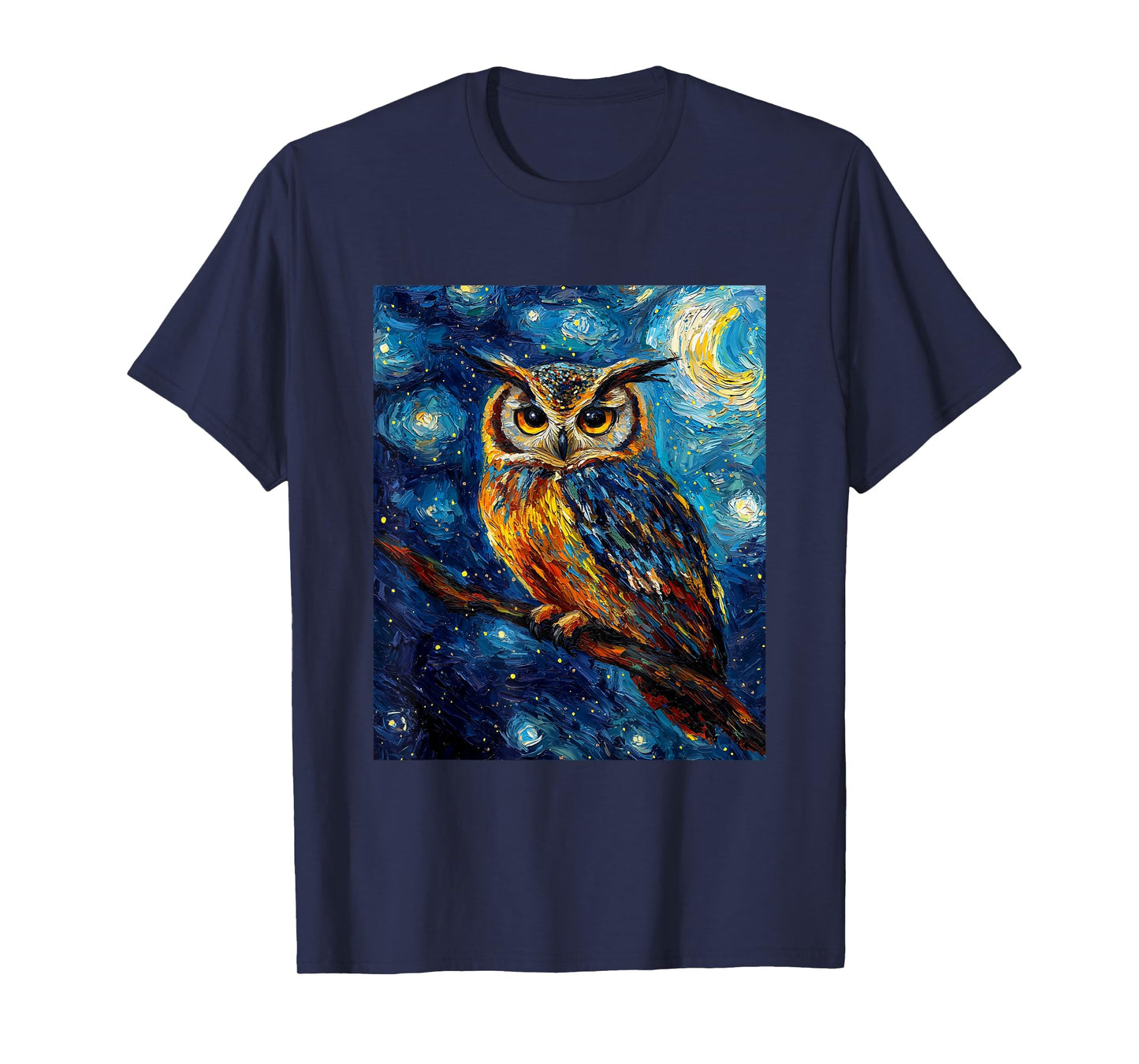 Owl Bird - Van Gogh Style - Starry Night T-Shirt
