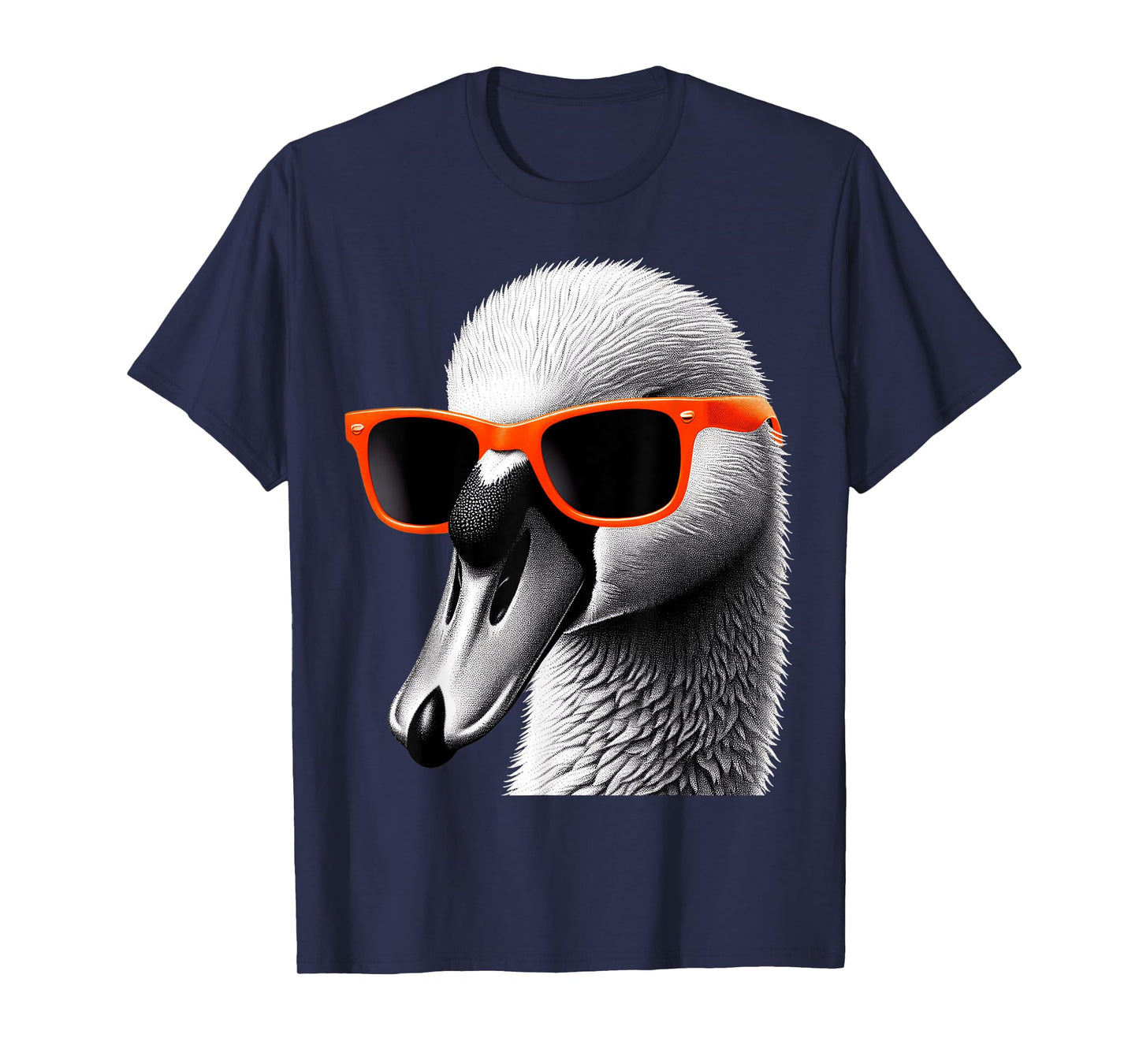 Cool Swan Bird Wearing Sunglasses Graphic Art T-Shirt