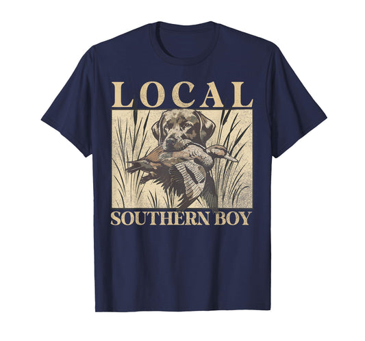 Local Southern Boy Duck Hunting Black Lab Outdoor Vintage T-Shirt