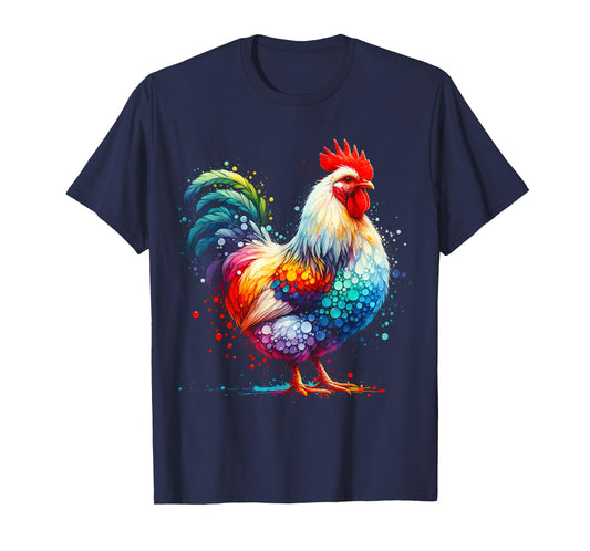 Chicken Art Graphic Women Farm Chicken Lover Funny Colorful T-Shirt