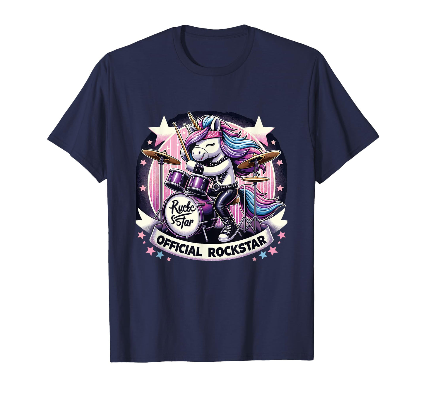 Funny Unicorn Drums Rockstar Band official rockstar T-Shirt