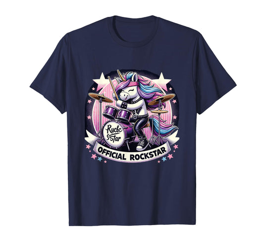 Funny Unicorn Drums Rockstar Band official rockstar T-Shirt