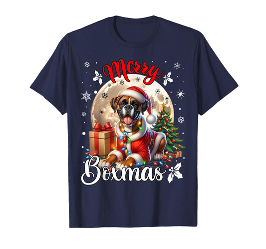 Boxer Christmas Boxer Dog Costume Boxer Xmas Merry Boxmas T-Shirt