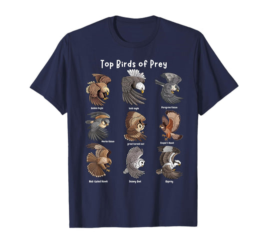 top Birds of Prey Educational top world predatory bird lover T-Shirt
