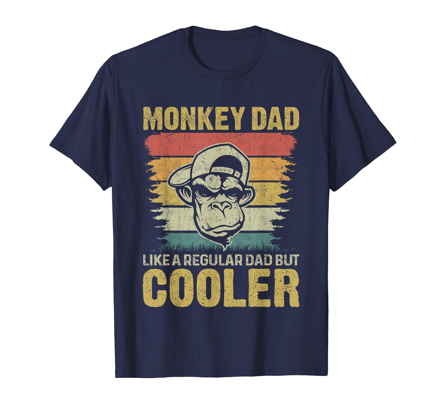 Retro Monkeys Father Men Animal Monkey Dad T-Shirt