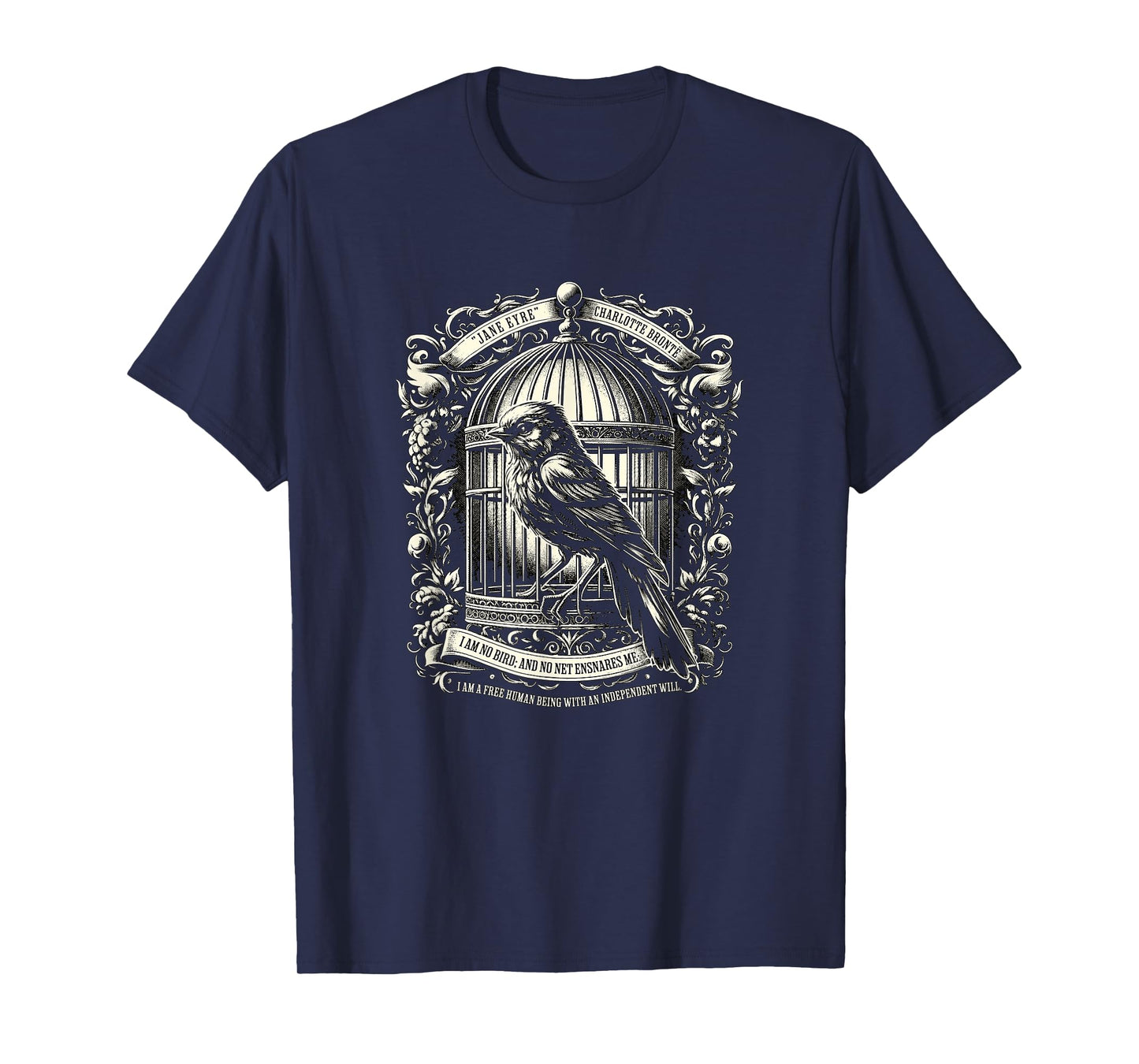 Jane Eyre Freedom Quote I Am Free Human Being, Dark Academia T-Shirt